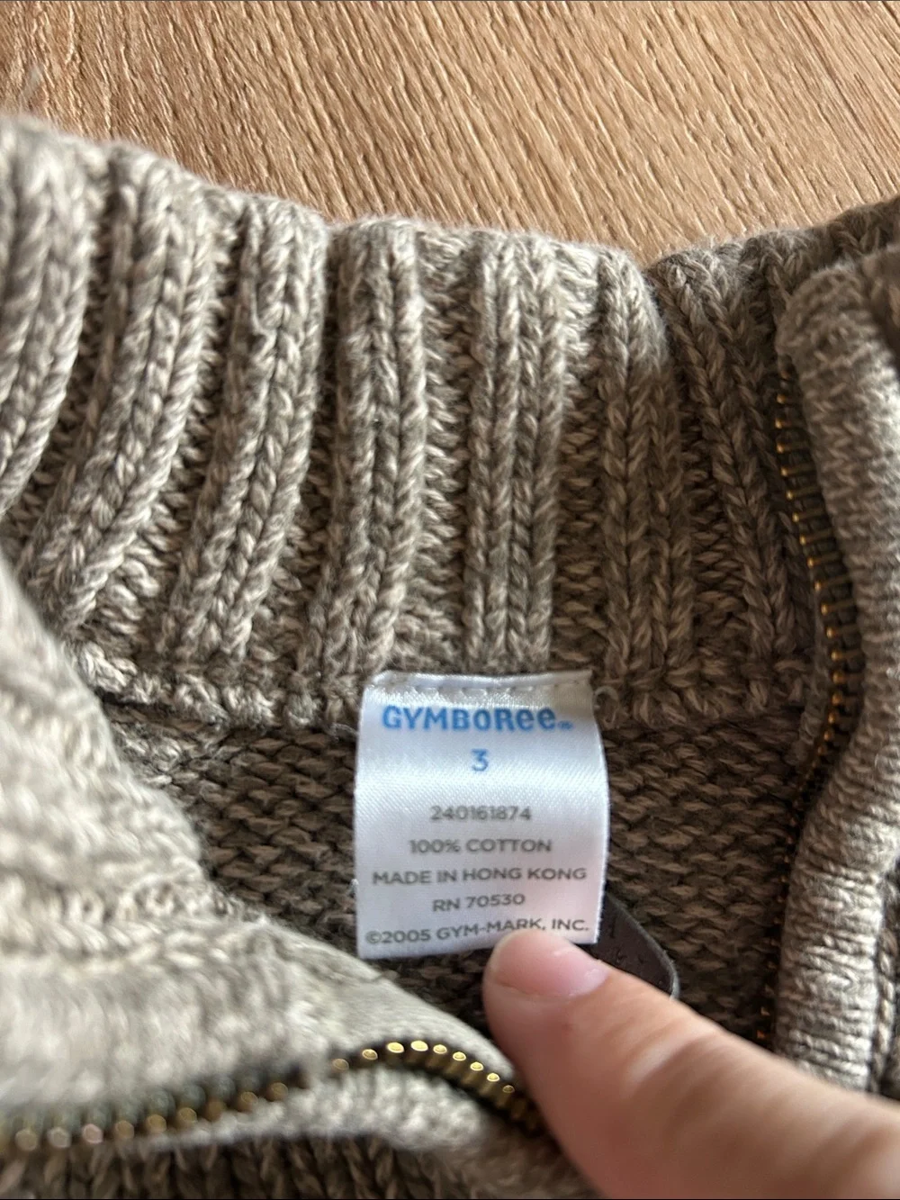 Gymboree Neutral Cream Half-Zip Knit Sweater